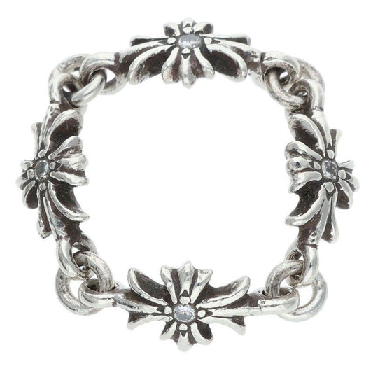 Chrome Hearts Ring Tny CH Pls Dia Tiny Ech Plus Diamond Silver Clear