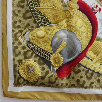 Hermes Carré 90 Casques Et Plumets Helmet And Feathers Silk Yellow Women's Scarf