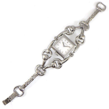 Gucci Watch Signoria 1163/ya116307 Horsebit Motif Diamond Bezel Square White