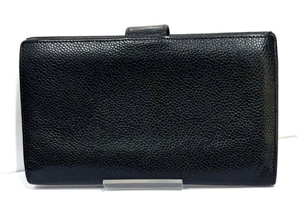Chanel Caviar Skin CC Wallet Bifold Wallet Black Leather 30ka681