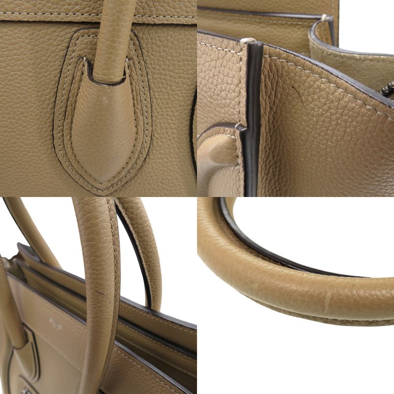 Celine Luggage Micro Shopper Leather Beige Handbag 1112 Celine