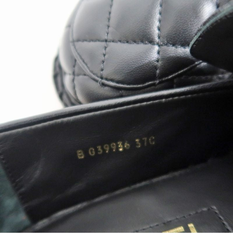 Chanel Loafers Size 37 C Lambskin Espadrilles Coco Mark Black — view 9