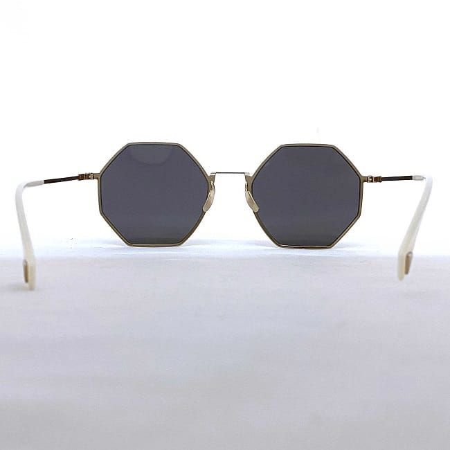 Fendi Sunglasses Gray Mirrored Lenses Gold White