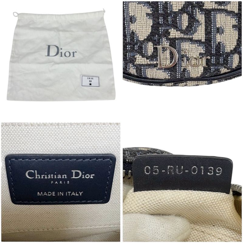 Christian DIOR Oblique Baby Ball Mini Shoulder Bag Trotter Pattern Circle Round