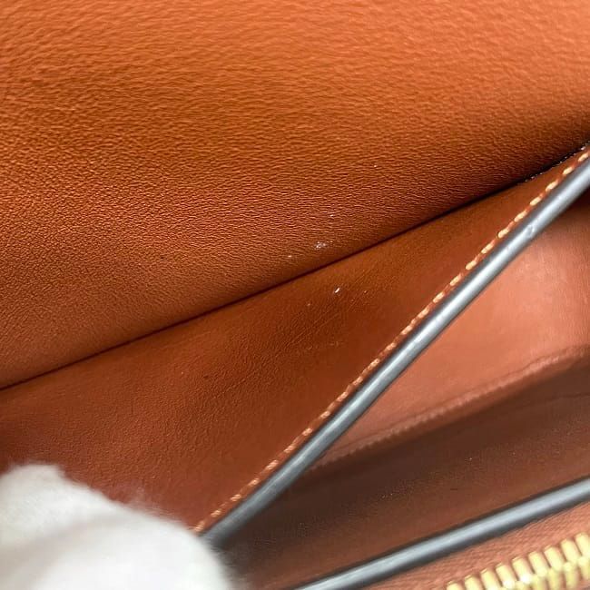 Celine Frame Shoulder Bag Brown Light Blue Excellent Condition Leather