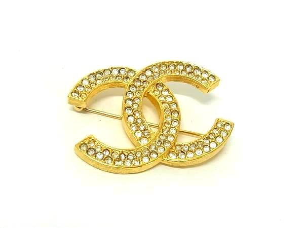 Chanel Coco Mark 174 Rhinestone Pin Brooch Pin Badge Accessories