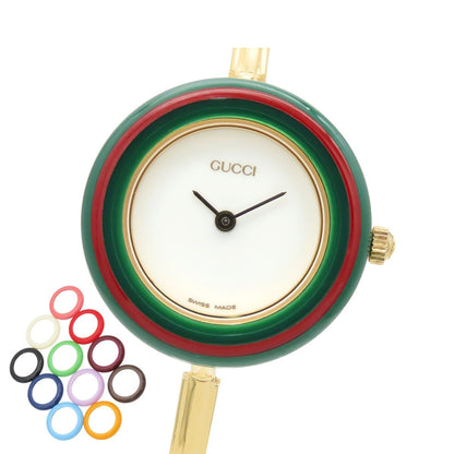 Gucci Change Bezel Watch Gold SS Resin Replacement Quartz