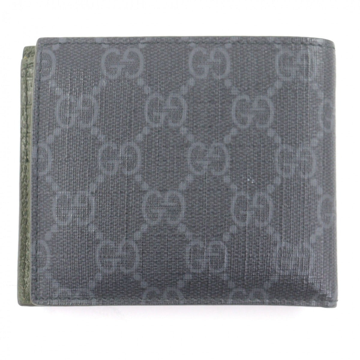 Gucci Leather GG Supreme Canvas Double Logo Bifold Wallet — view 3