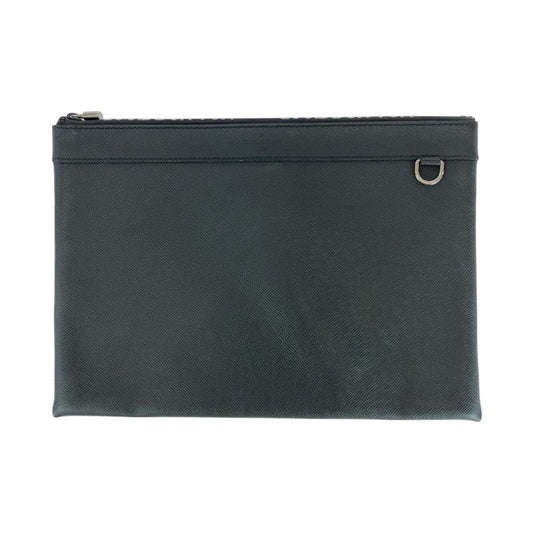 Louis Vuitton Taiga Pochette Apollo Black Silver Hardware Leather Clutch
