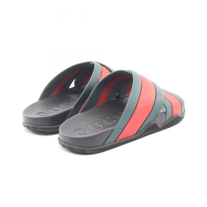 Gucci Sandals Web Stripe Cross Rubber Black — view 2
