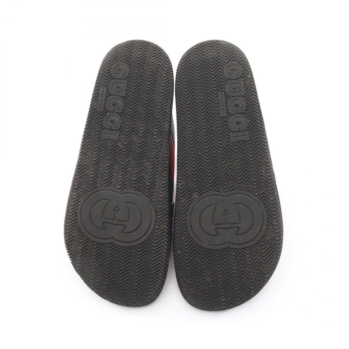 Gucci Sandals Web Stripe Cross Rubber Black — view 4