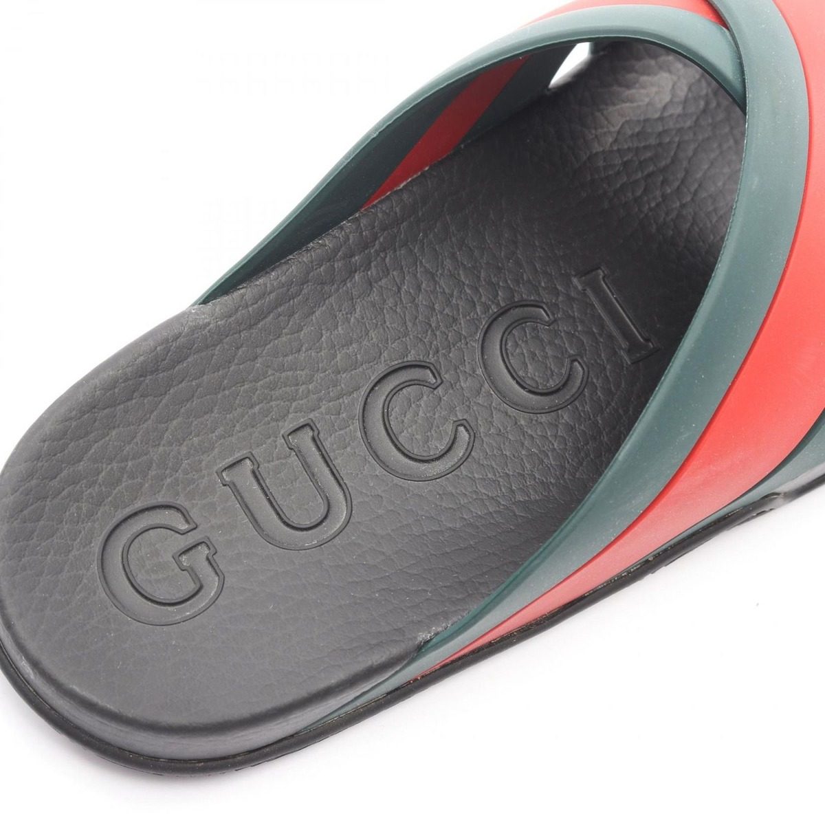 Gucci Sandals Web Stripe Cross Rubber Black — view 5