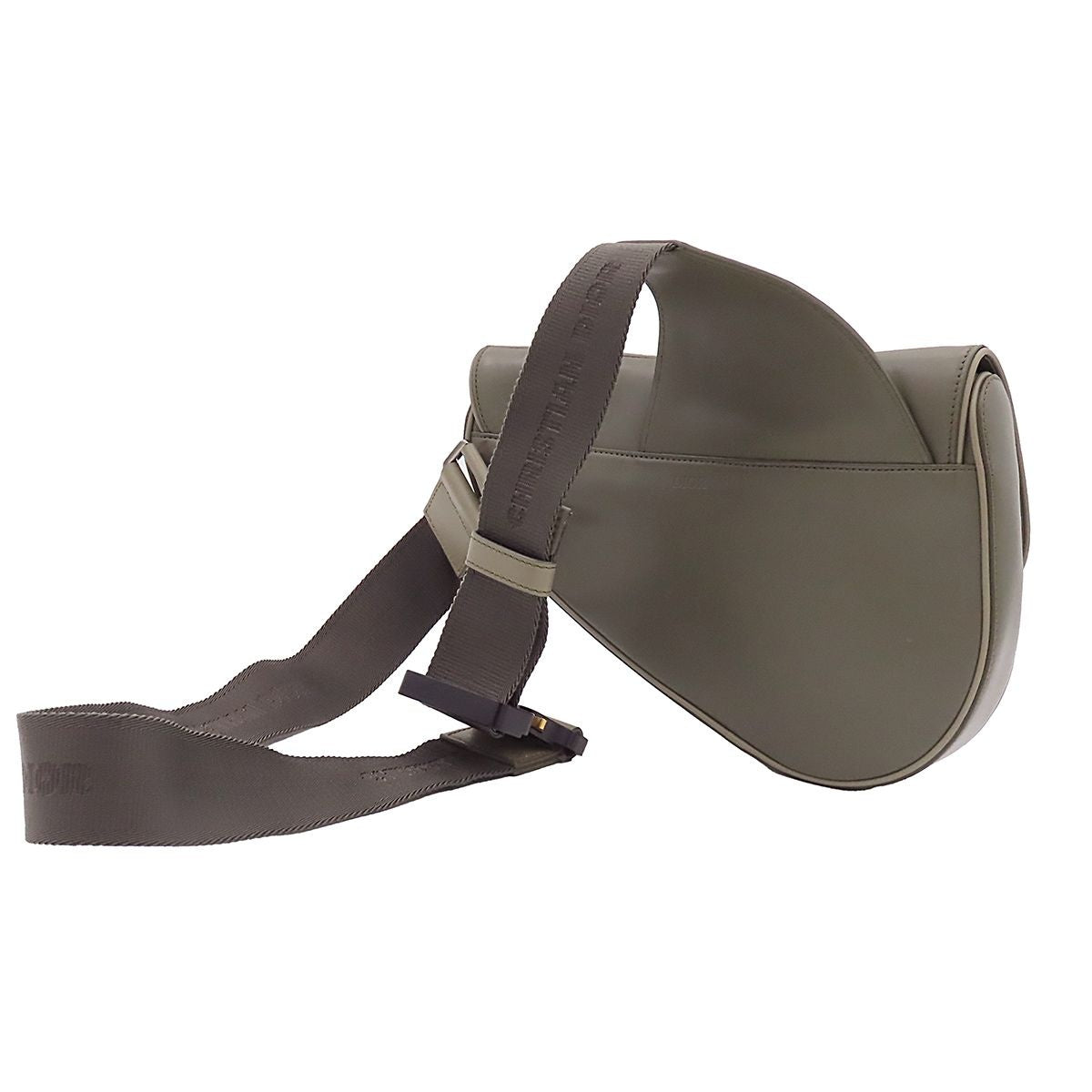 Dior Saddle Bag Khaki Leather Logo — view 2