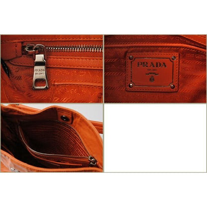 Prada Tote Shoulder Bag Vintage Leather Light Orange — view 3