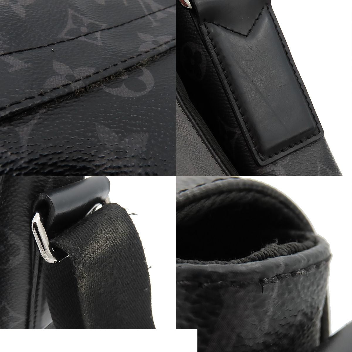 Louis Vuitton District PM NM Black Silver Monogram Eclipse Shoulder Bag — view 7
