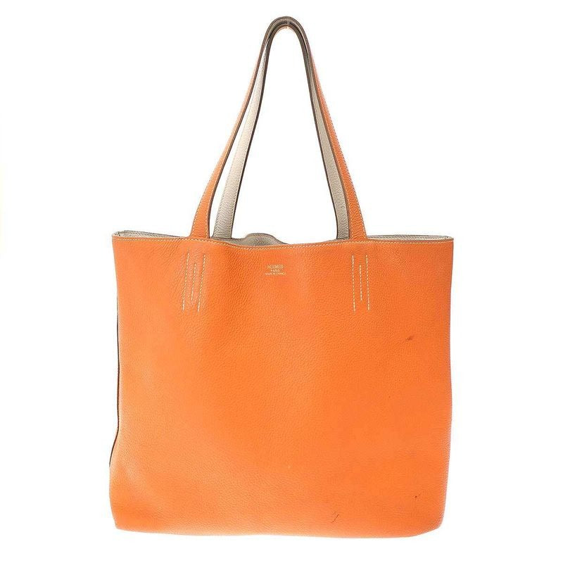 Hermes Double Sens 45 Bag Reversible Leather Tote Taurillon