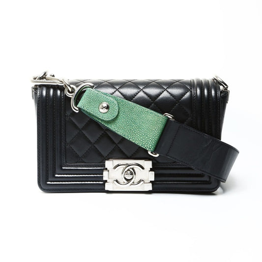 Chanel Shoulder Bag Boy Lambskin Mini Stingray