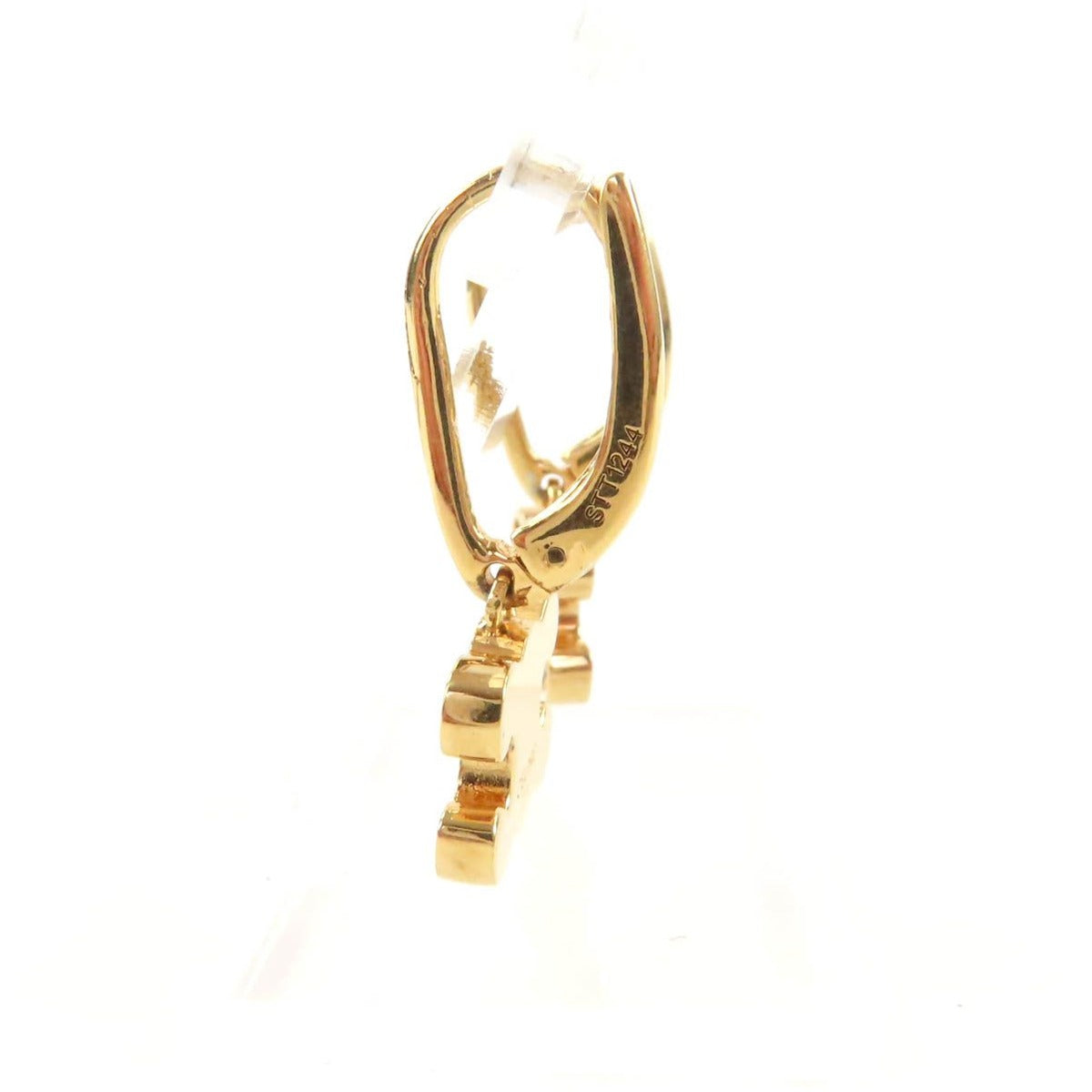 Celine Triomphe Rhinestone Earrings Gold — view 4