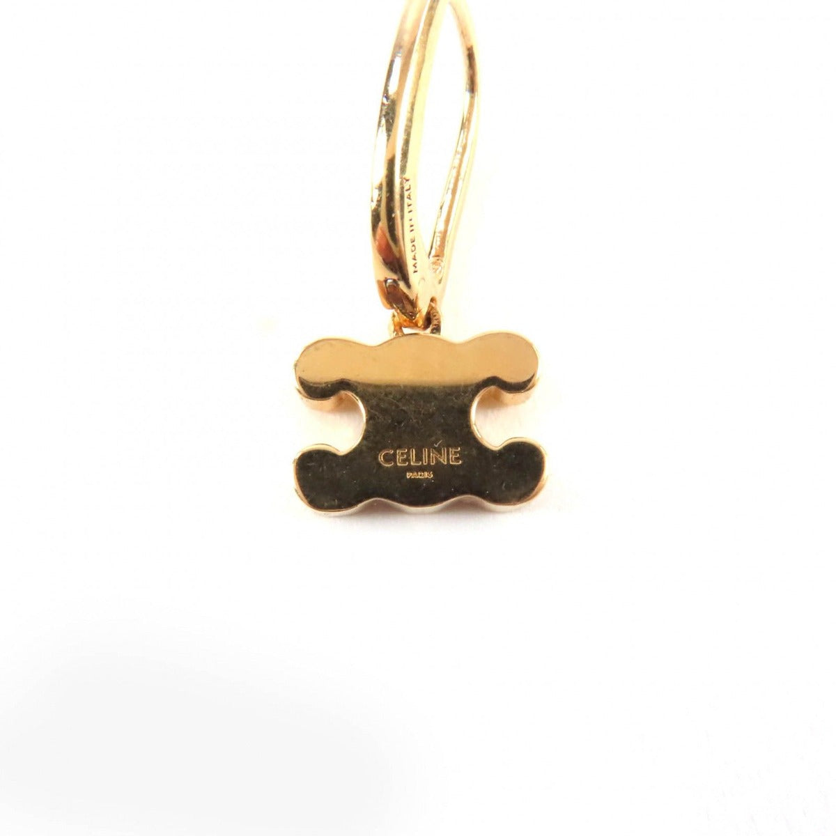 Celine Triomphe Rhinestone Earrings Gold — view 5