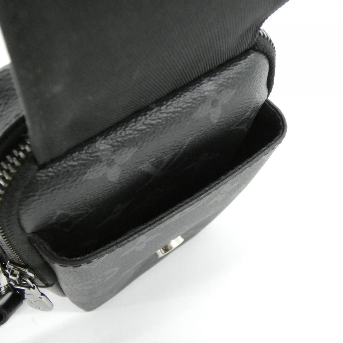 Louis Vuitton Monogram Eclipse Reverse Double Phone Pouch Shoulder Bag — view 9