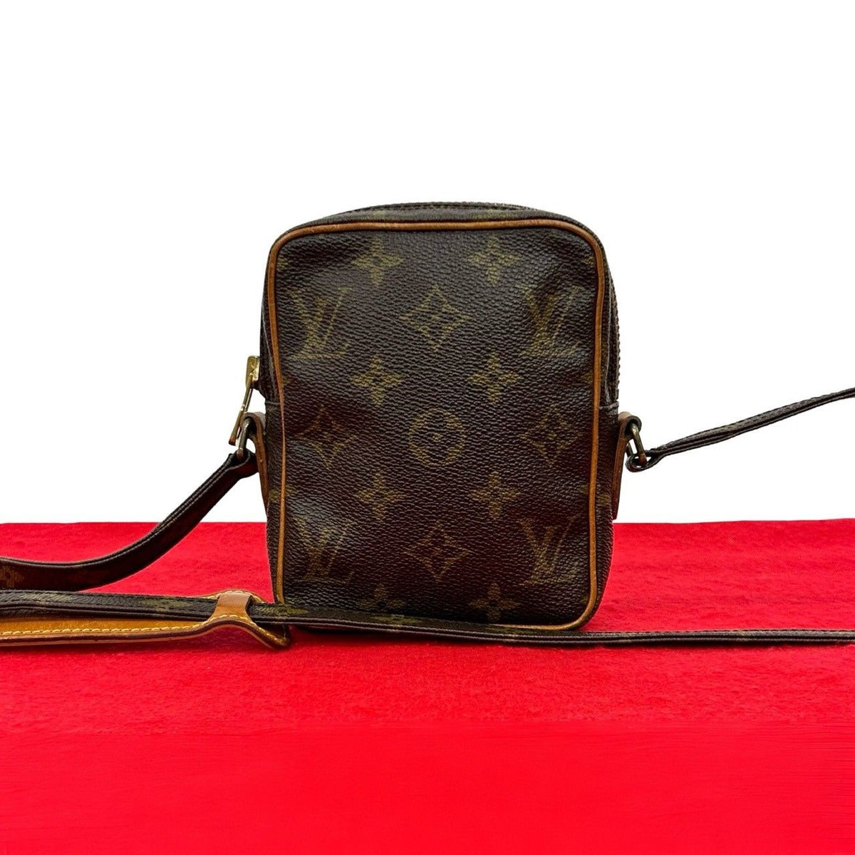 Louis Vuitton Vintage Mini Danube Monogram Leather Shoulder Bag Pochette Brown