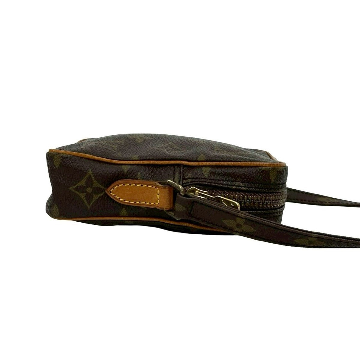 Louis Vuitton Vintage Mini Danube Monogram Leather Shoulder Bag Pochette Brown — view 6