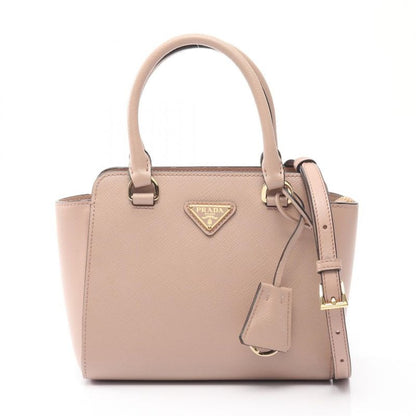 Prada Handbag Saffiano Soft C Beige Leather Galleria 2-Way