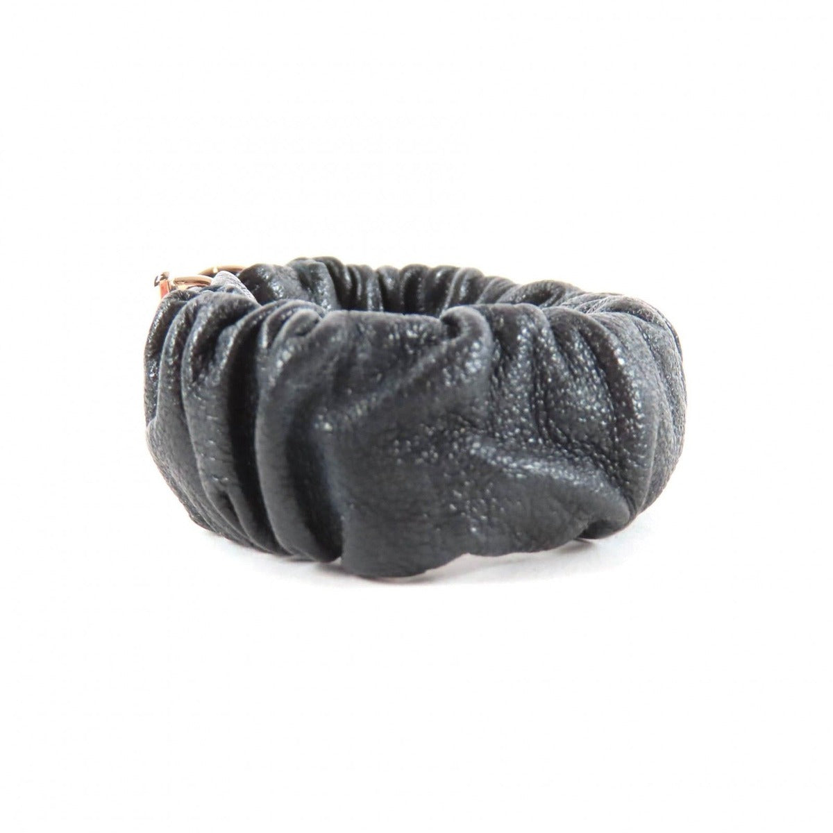 Chanel CC Logo Lambskin Hair Tie Scrunchie Black Gold — view 2