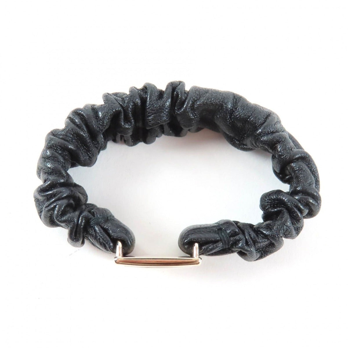 Chanel CC Logo Lambskin Hair Tie Scrunchie Black Gold — view 4