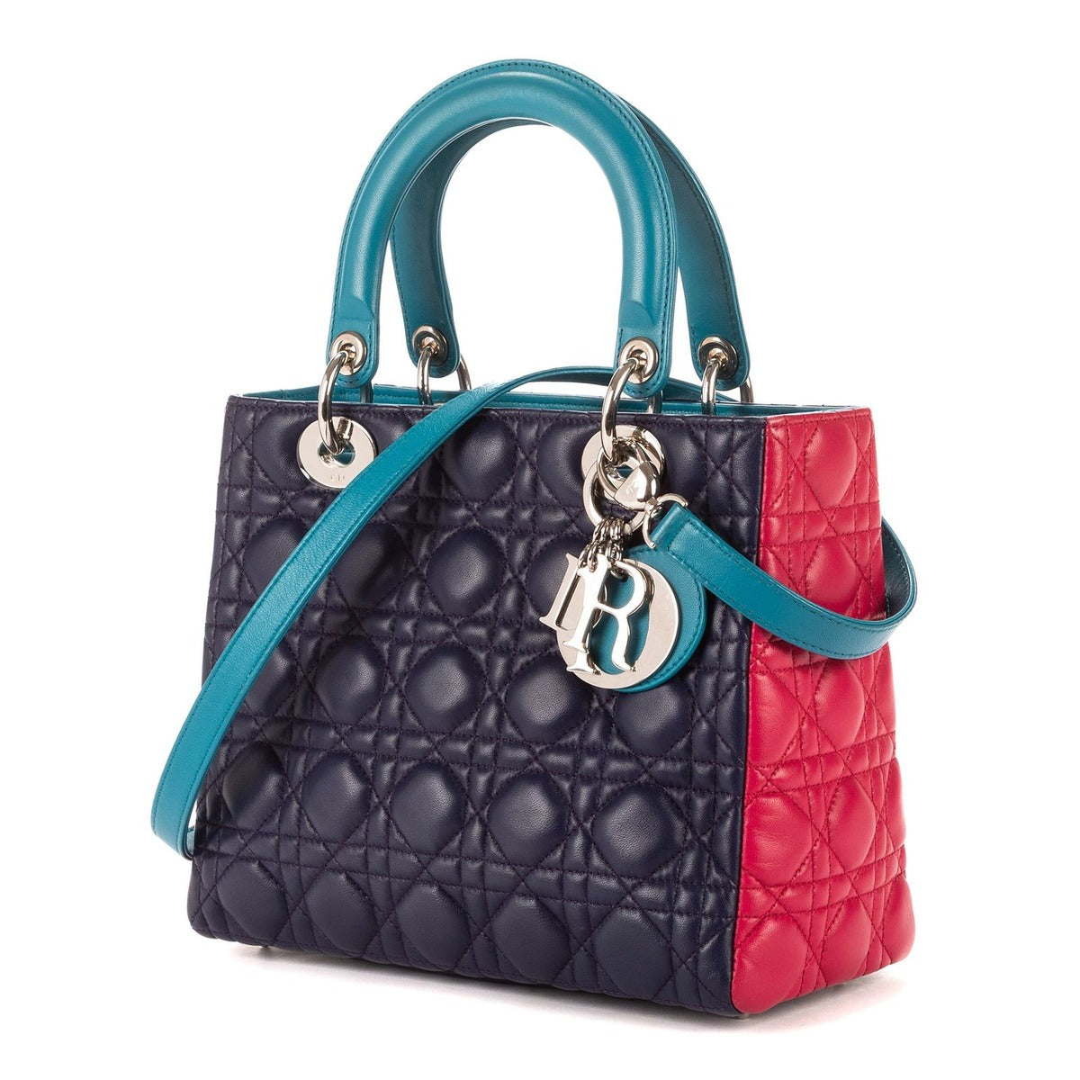 Dior Navy Blue Cannage Quilt Handbag — view 2