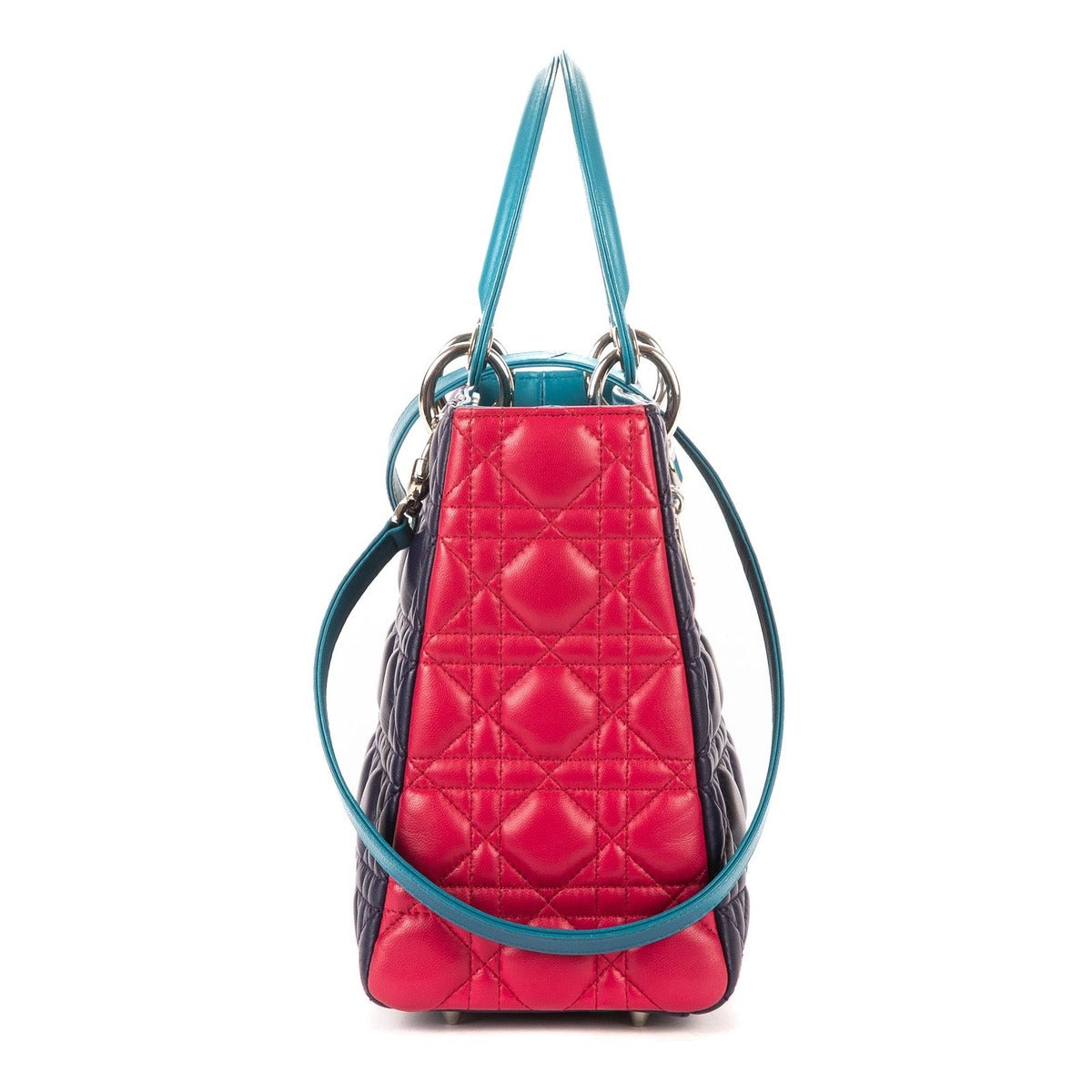 Dior Navy Blue Cannage Quilt Handbag — view 4