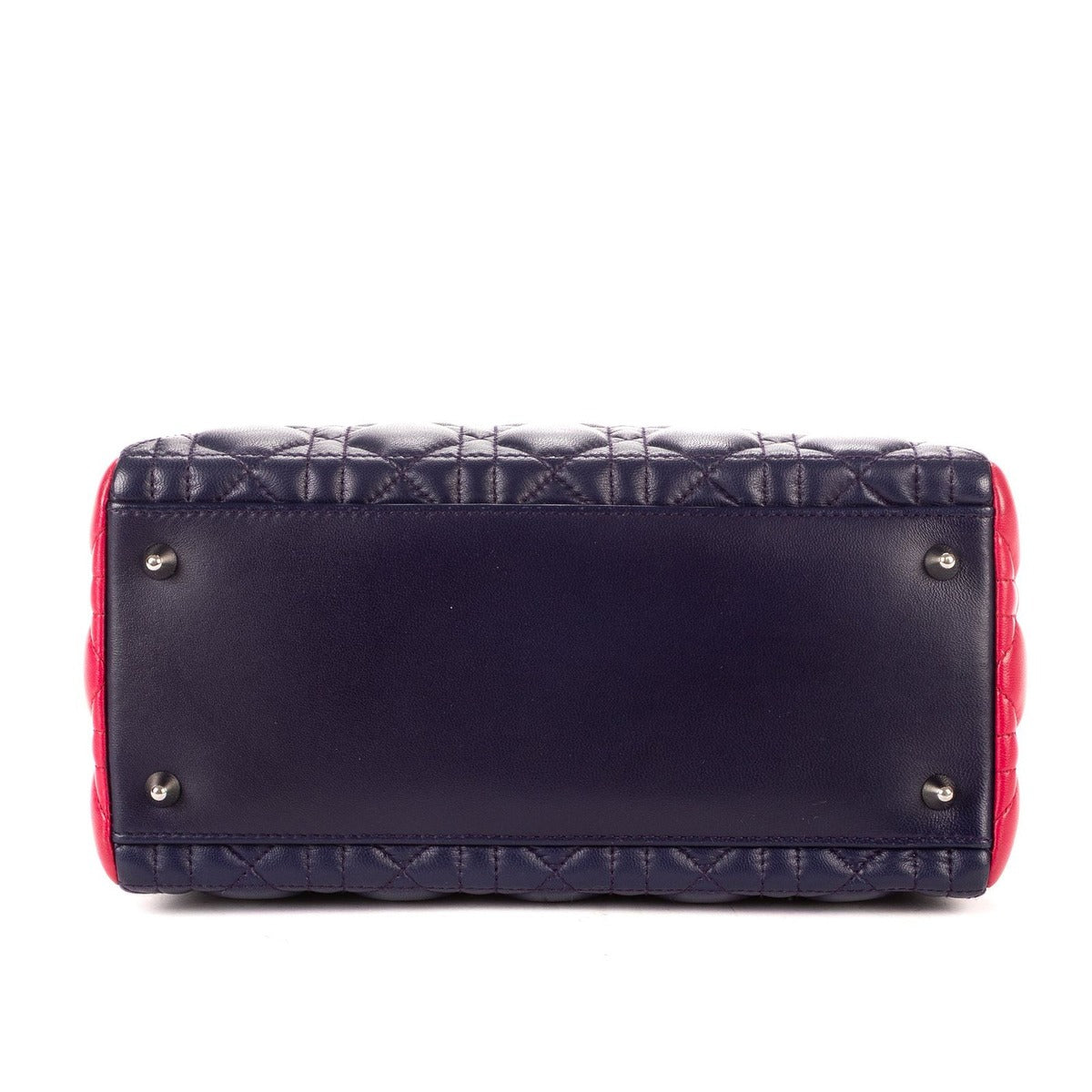 Dior Navy Blue Cannage Quilt Handbag — view 6