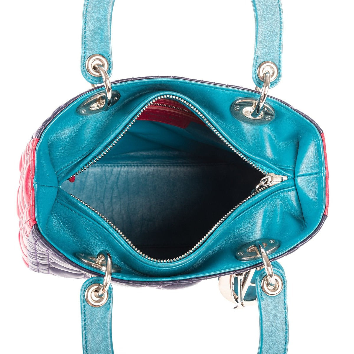 Dior Navy Blue Cannage Quilt Handbag — view 9