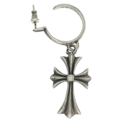 Chrome Hearts Tiny CH Cross Hoop Earrings Silver