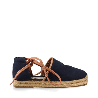 Hermes Canvas And Leather Espadrilles Women's 34 Navy Made In Spain
