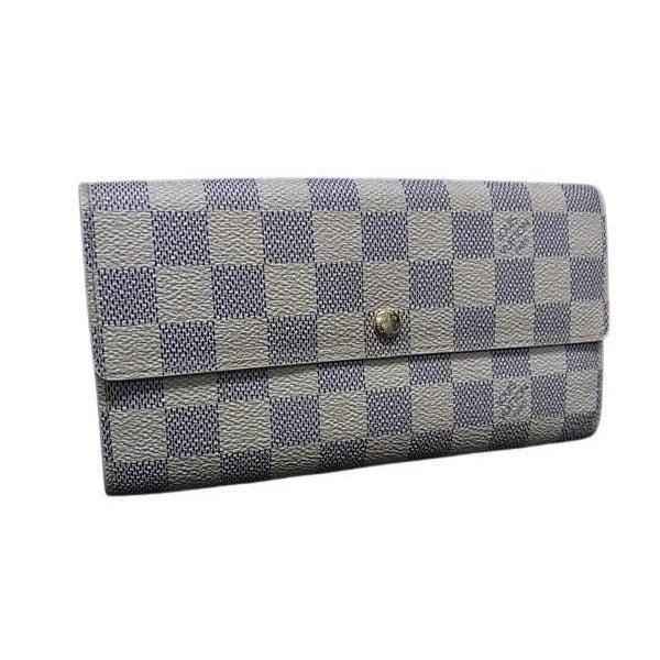 Louis Vuitton Wallet Damier Azur Portefeuille Sarah Leather