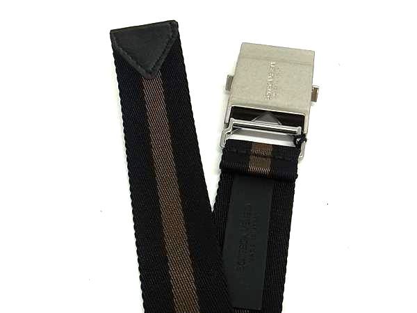 Bottega Veneta Nylon Canvas Silver Hardware Belt Men's Women's Black Series