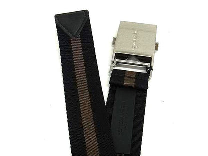 Bottega Veneta Nylon Canvas Silver Hardware Belt Men's Women's Black Series