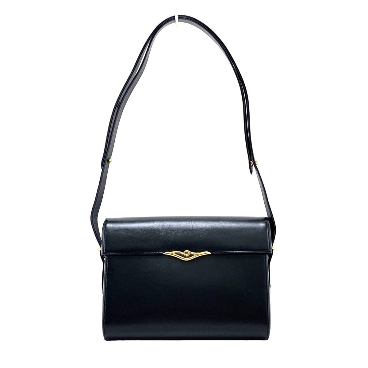 Cartier Saffiano Line Shoulder Bag Black