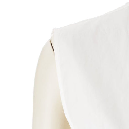 Prada 19 Cotton Bow Tie Sleeveless Blouse White 42