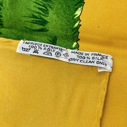 Hermes Carre 90 Sichuan Silk Scarf Yellow