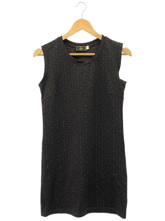 Fendi Zucca Pattern Sleeveless Dress Women Brown 44