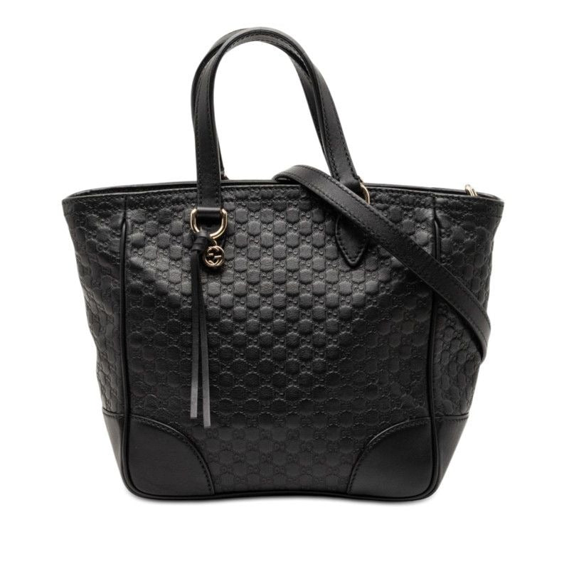 Gucci Micro Guccissima 2-Way Shoulder Bag Black Leather