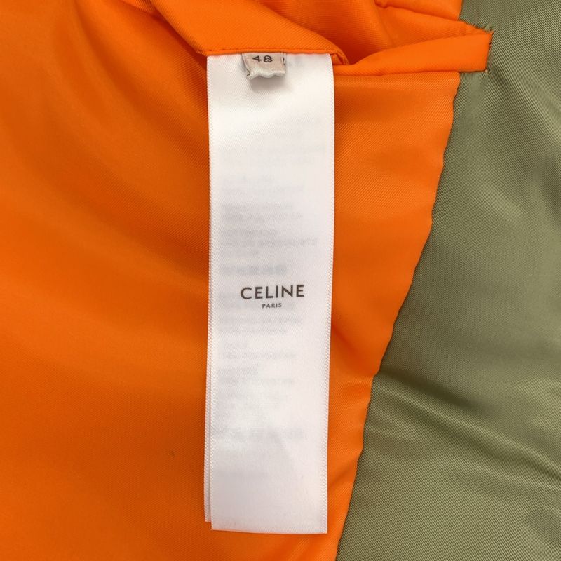 Celine - 2022aw - Cowhide Leather Cow Leather Nylon Twill Bi-material Bomber