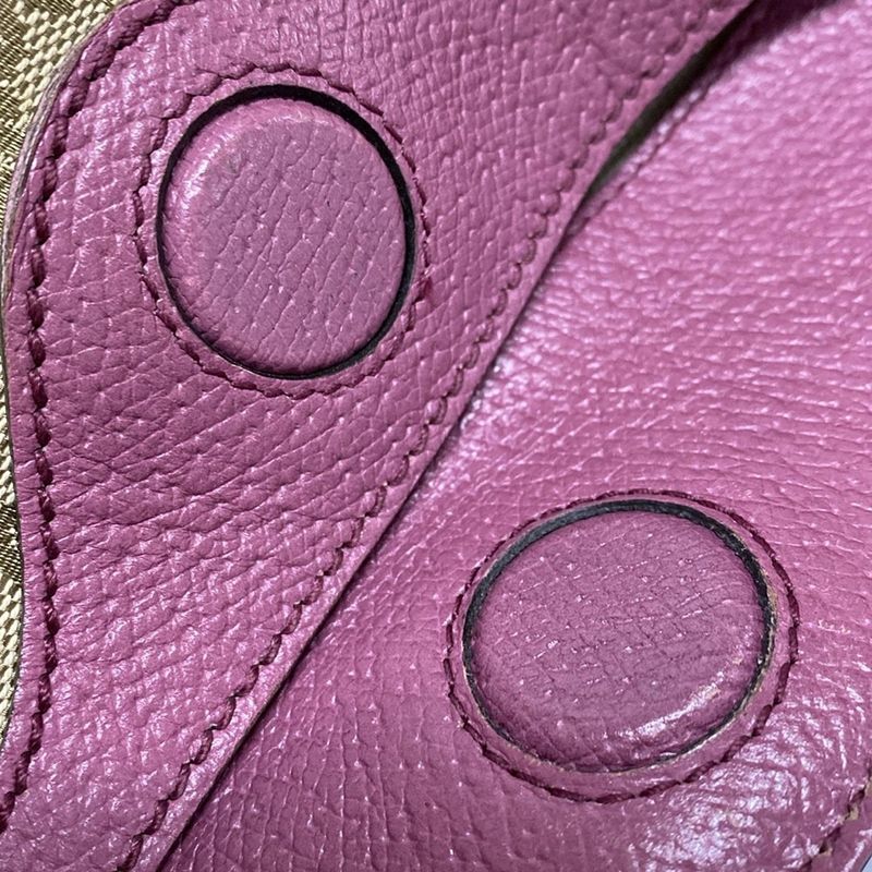 Gucci Handbag GG Pattern/bree 353120 Dark Brown/beige/purple Leather