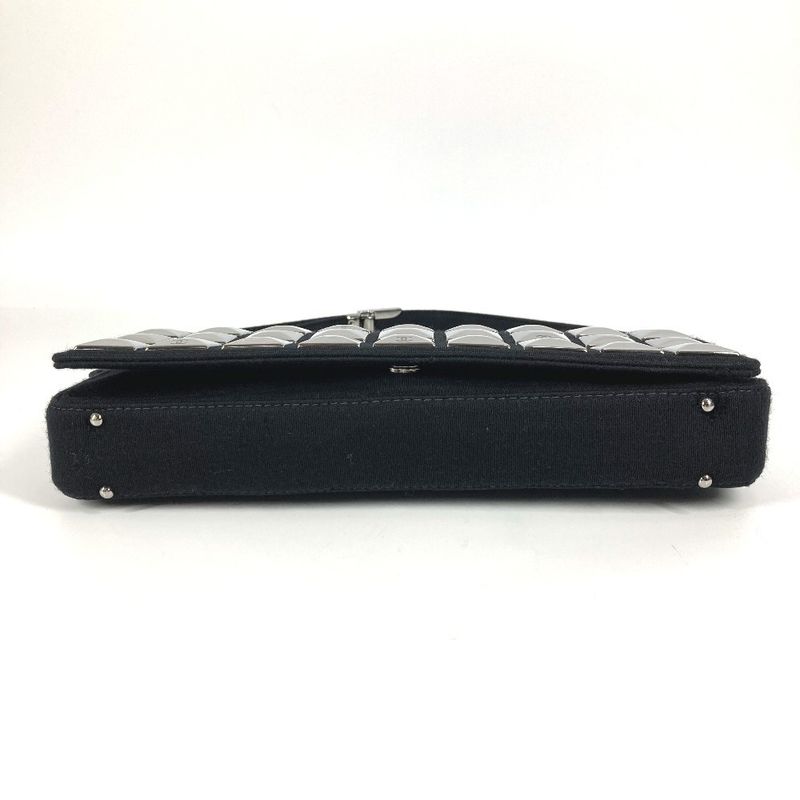 Chanel Shoulder Bag Ice Cube Cotton Black