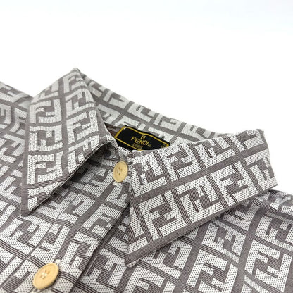 Fendi Polo Shirt Zucca Pattern Polyamide Beige