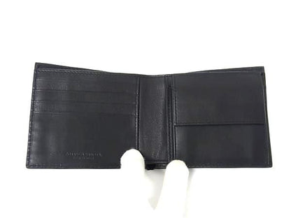 Bottega Veneta Intrecciato Leather Bifold Wallet Coin Purse Black