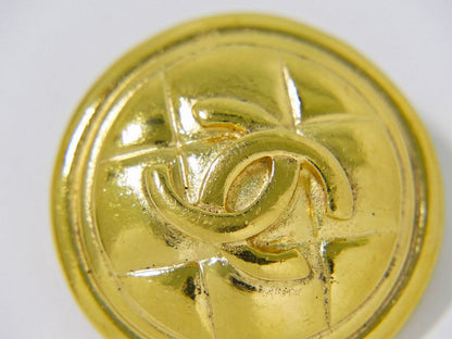 Authentic Chanel Coco Mark Matelasse Brooch GP Gold Plated Matelasse Accessories
