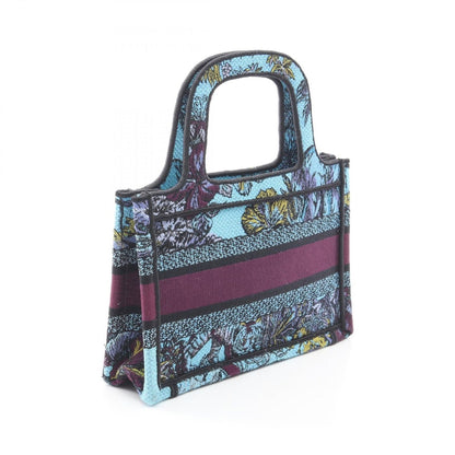 Dior Handbag Book Tote Mini Blue Purple Multi Canvas Multicolor — view 2